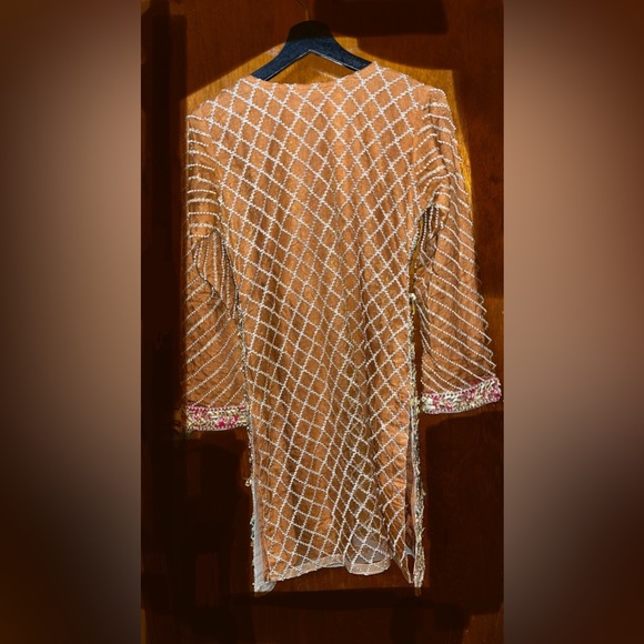 Malhaar Orange Gharara 3 Piece Size 36 - Picture 6 of 6